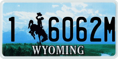 WY license plate 16062M