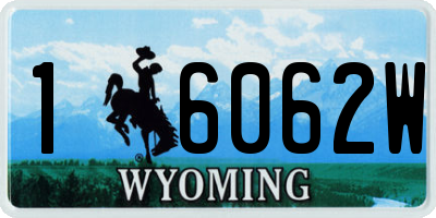 WY license plate 16062W