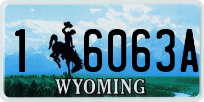 WY license plate 16063A