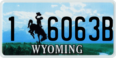 WY license plate 16063B