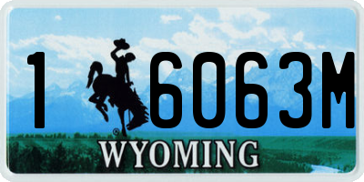 WY license plate 16063M