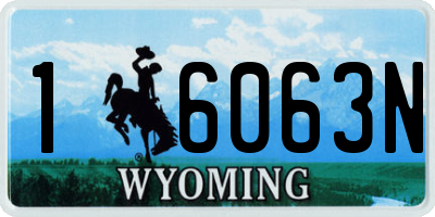 WY license plate 16063N