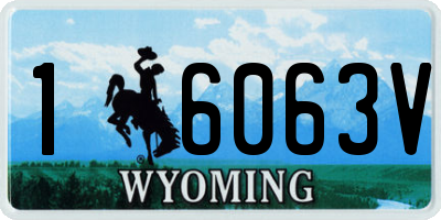 WY license plate 16063V