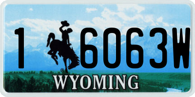 WY license plate 16063W