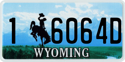 WY license plate 16064D