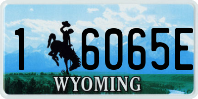 WY license plate 16065E