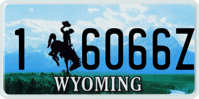 WY license plate 16066Z