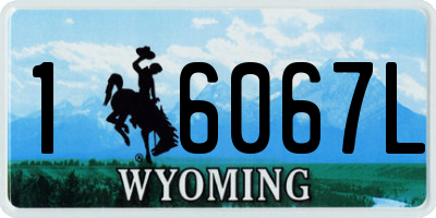 WY license plate 16067L