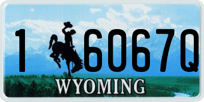 WY license plate 16067Q