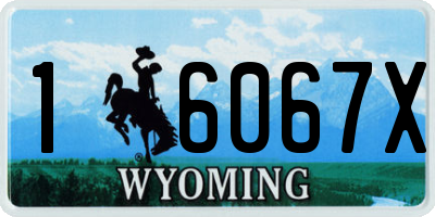 WY license plate 16067X