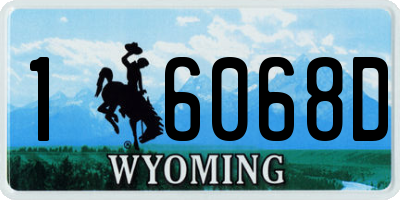WY license plate 16068D