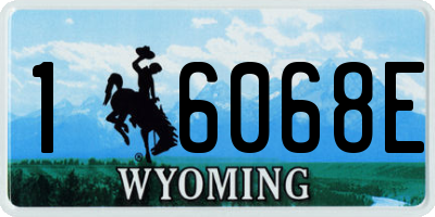 WY license plate 16068E