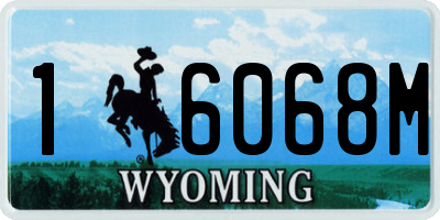 WY license plate 16068M