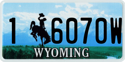 WY license plate 16070W