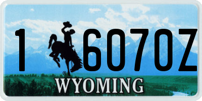 WY license plate 16070Z