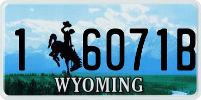 WY license plate 16071B