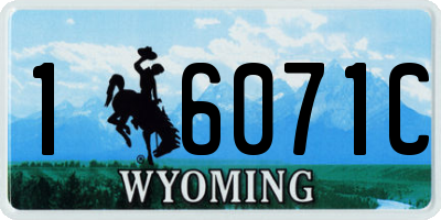 WY license plate 16071C