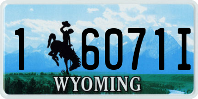 WY license plate 16071I