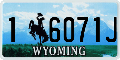 WY license plate 16071J