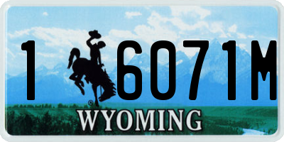 WY license plate 16071M