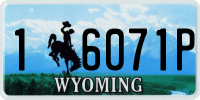 WY license plate 16071P