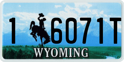 WY license plate 16071T