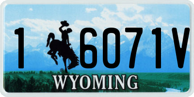WY license plate 16071V
