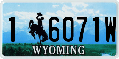 WY license plate 16071W