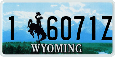 WY license plate 16071Z