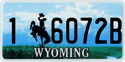 WY license plate 16072B