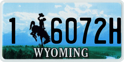 WY license plate 16072H