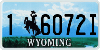 WY license plate 16072I