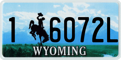 WY license plate 16072L