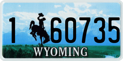WY license plate 160735