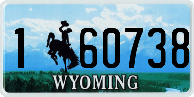 WY license plate 160738