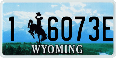 WY license plate 16073E