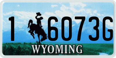 WY license plate 16073G