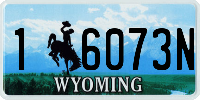 WY license plate 16073N