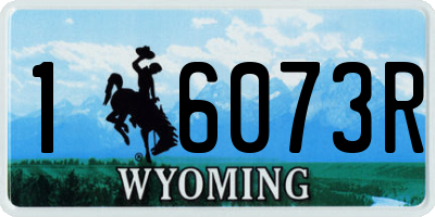 WY license plate 16073R