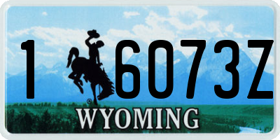 WY license plate 16073Z