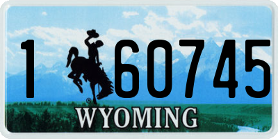 WY license plate 160745