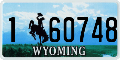 WY license plate 160748