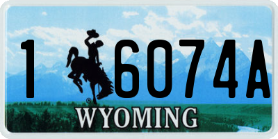 WY license plate 16074A