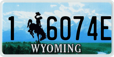 WY license plate 16074E