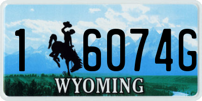 WY license plate 16074G