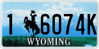WY license plate 16074K