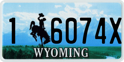 WY license plate 16074X