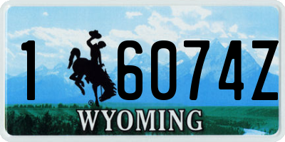 WY license plate 16074Z