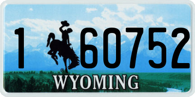WY license plate 160752