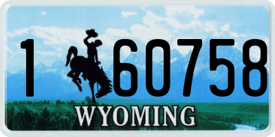 WY license plate 160758